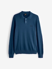 BOSS Blue Asac Knitted Polo Shirt - Image 1 of 1