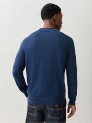 BOSS Blue Asac Knitted Polo Shirt - Image 3 of 6