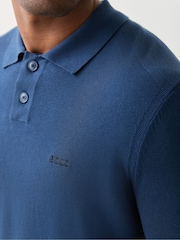 BOSS Blue Asac Knitted Polo Shirt - Image 4 of 6