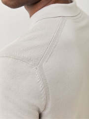 BOSS Grey Asac Knitted Polo Shirt - Image 4 of 5