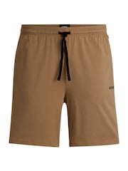 BOSS Cream Regular-Fit Logo Stretch Shorts - Image 5 of 5