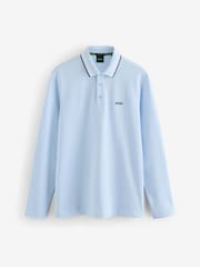 BOSS Blue Regular Fit Plisy Tipped Collar Polo Shirt - Image 1 of 1