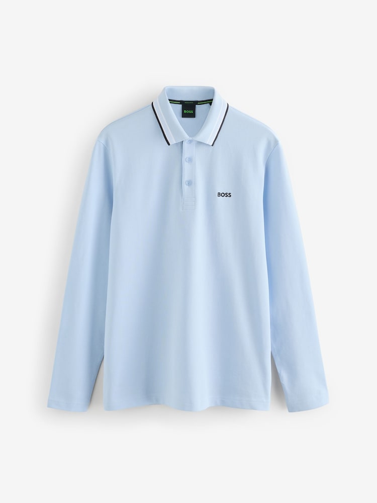 BOSS Blue Regular Fit Plisy Tipped Collar Polo Shirt - Image 5 of 5 BOSS Blue Regular Fit Plisy Tipped Collar Polo Shirt - Image 5 of 5