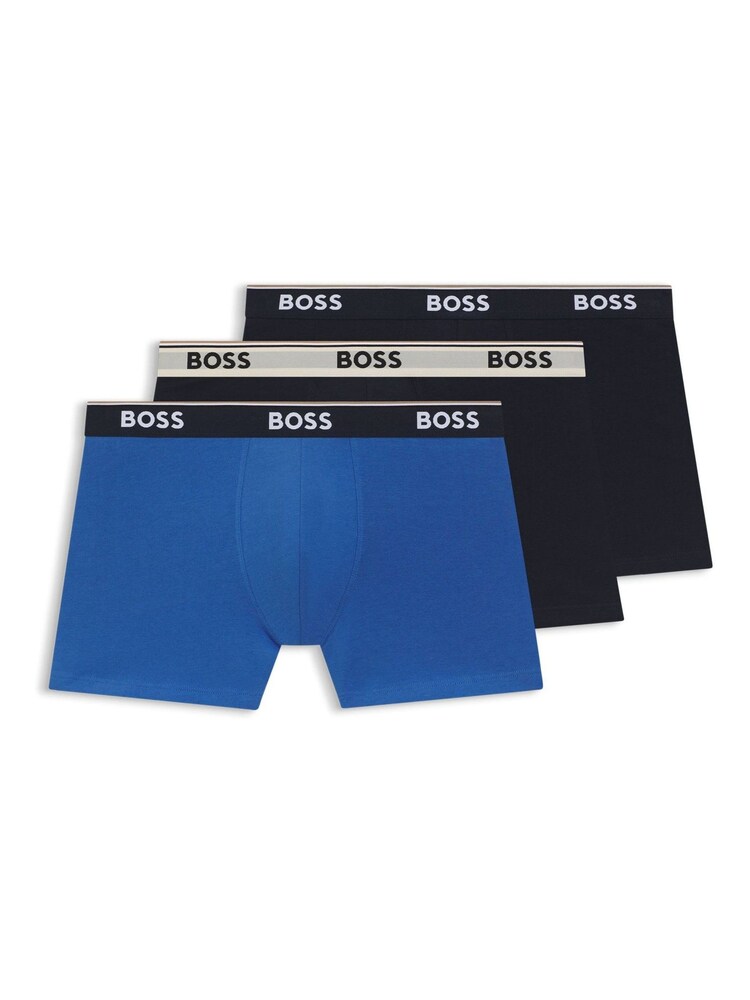 BOSS Blue Power Logo Boxers 3 Pack - Image 1 of 1 BOSS Blue Power Logo Boxers 3 Pack - Image 1 of 1