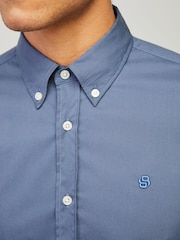 BOSS Blue Roan Slim-Fit Shirt - Image 4 of 5