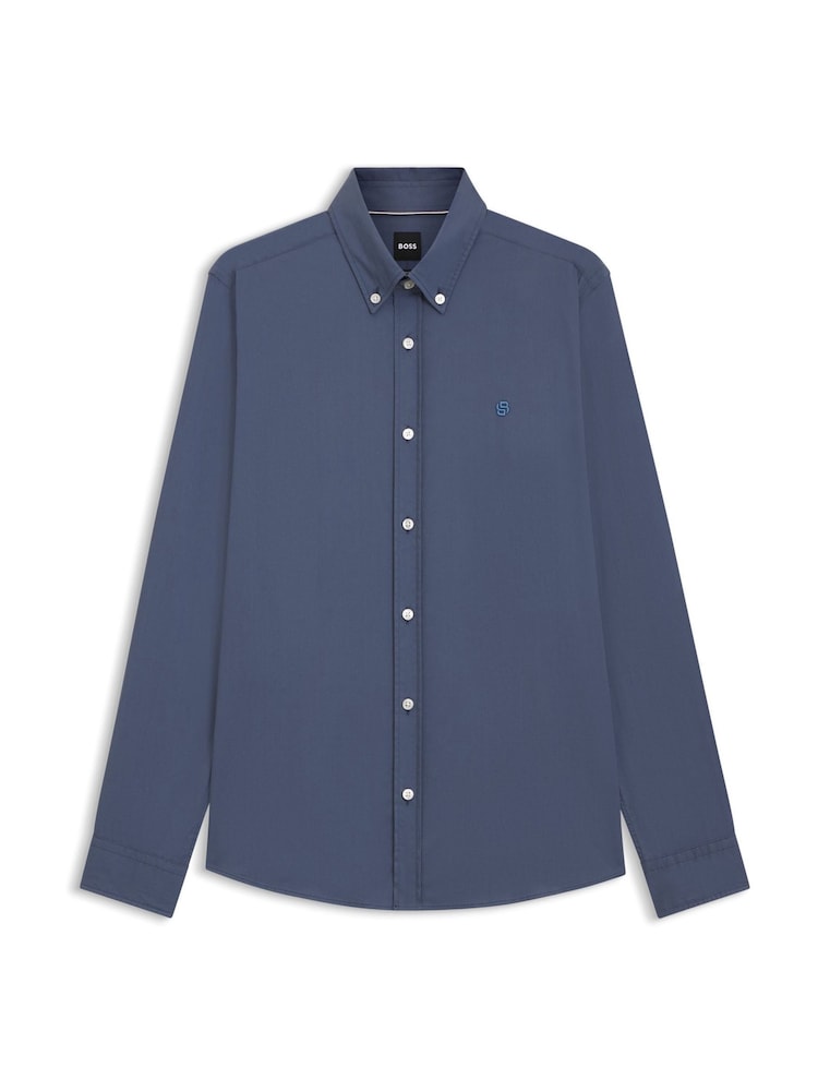 BOSS Blue Roan Slim-Fit Shirt - Image 5 of 5