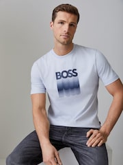 BOSS Grey Graphic Regular-Fit T-Shirt - Image 1 of 5