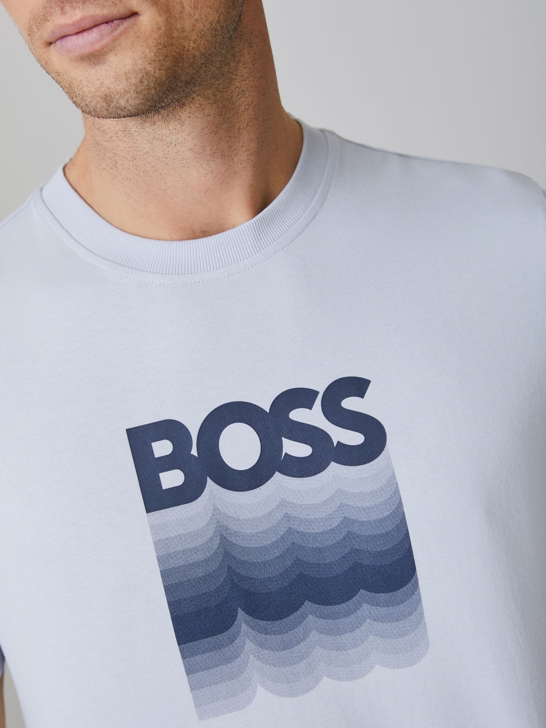 Buy BOSS Grey Graphic Regular-Fit T-Shirt from Next USA