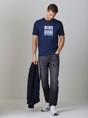 BOSS Blue Graphic Regular-Fit T-Shirt - Image 2 of 5