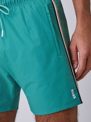 BOSS Green Iconic Side Stripe Logo Swim Shorts - Image 4 of 5