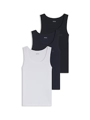 BOSS Regular-Fit Classic Rib Vest Tops 3 Pack - Imagen 1 de 1