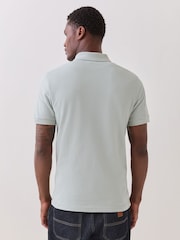 BOSS Light Green Slim Fit Logo Quarter Zip Polo Shirt - Image 3 of 5