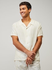 BOSS Cream Printed Regular-Fit Shirt - Image 1 of 5