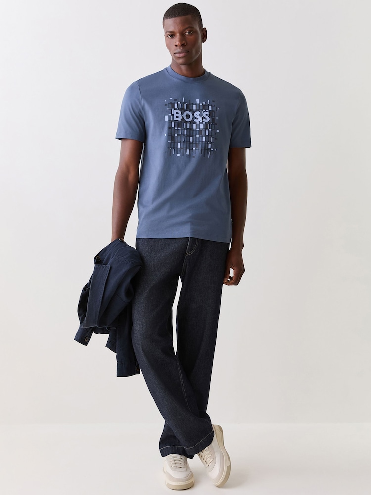 BOSS Blue Graphic Regular-Fit T-Shirt - Image 2 of 7