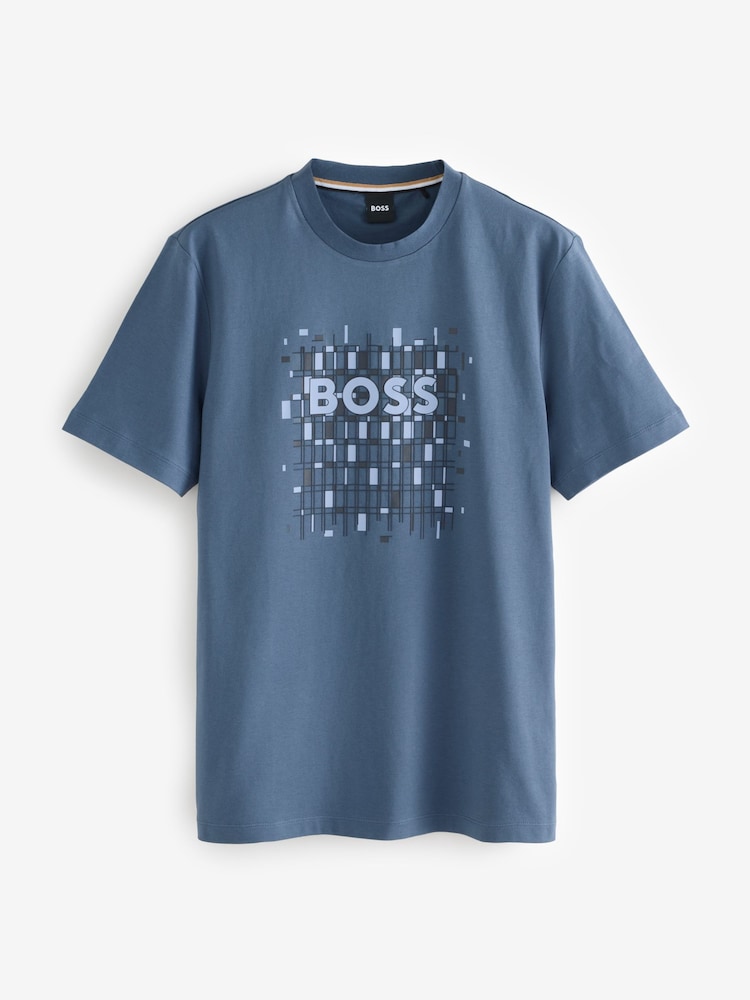 BOSS Blue Graphic Regular-Fit T-Shirt - Image 7 of 7