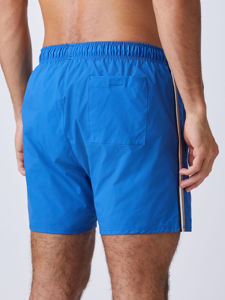 BOSS Blue Iconic Side Stripe Logo Swim Shorts - Image 2 of 5 BOSS Blue Iconic Side Stripe Logo Swim Shorts - Image 2 of 5