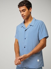 BOSS Blue Printed Regular-Fit Shirt - Image 1 of 5