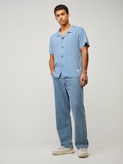 BOSS Blue Printed Regular-Fit Shirt - Image 3 of 5