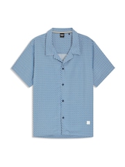 BOSS Blue Printed Regular-Fit Shirt - Image 5 of 5