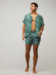 BOSS Light Green Printed Regular-Fit Shirt - Image 3 of 5