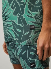 BOSS Light Green Printed Regular-Fit Shirt - Image 4 of 5