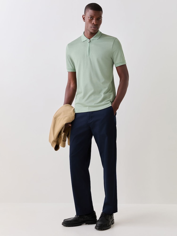 BOSS Green Paras Quarter Zip Regular-Fit Polo Shirt - Image 2 of 6