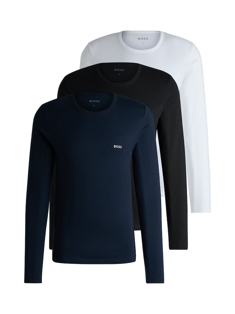 BOSS Black Classic Long Sleeve T-Shirts 3 Pack - Image 1 of 1 BOSS Black Classic Long Sleeve T-Shirts 3 Pack - Image 1 of 1