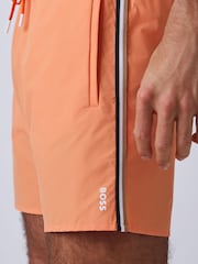 BOSS Orange Iconic Side Stripe Logo Swim Shorts - Image 4 of 5
