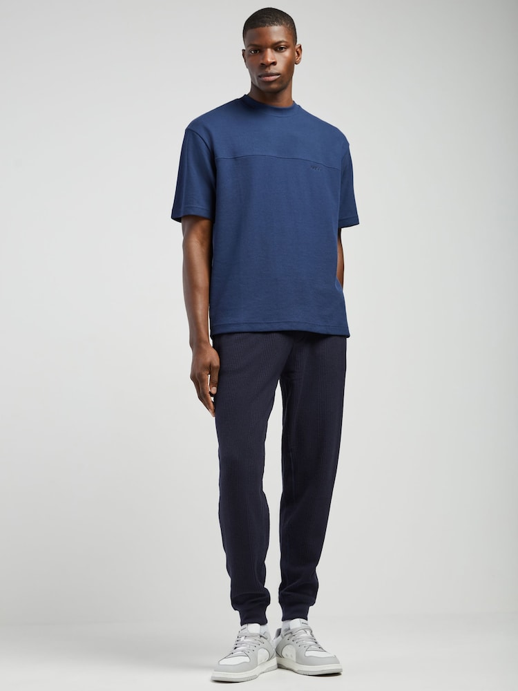 BOSS Blue Textured Logo Joggers - Image 2 of 5 BOSS Blue Textured Logo Joggers - Image 2 of 5