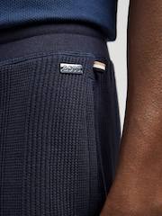 BOSS Blue Textured Logo Joggers - Image 4 of 5