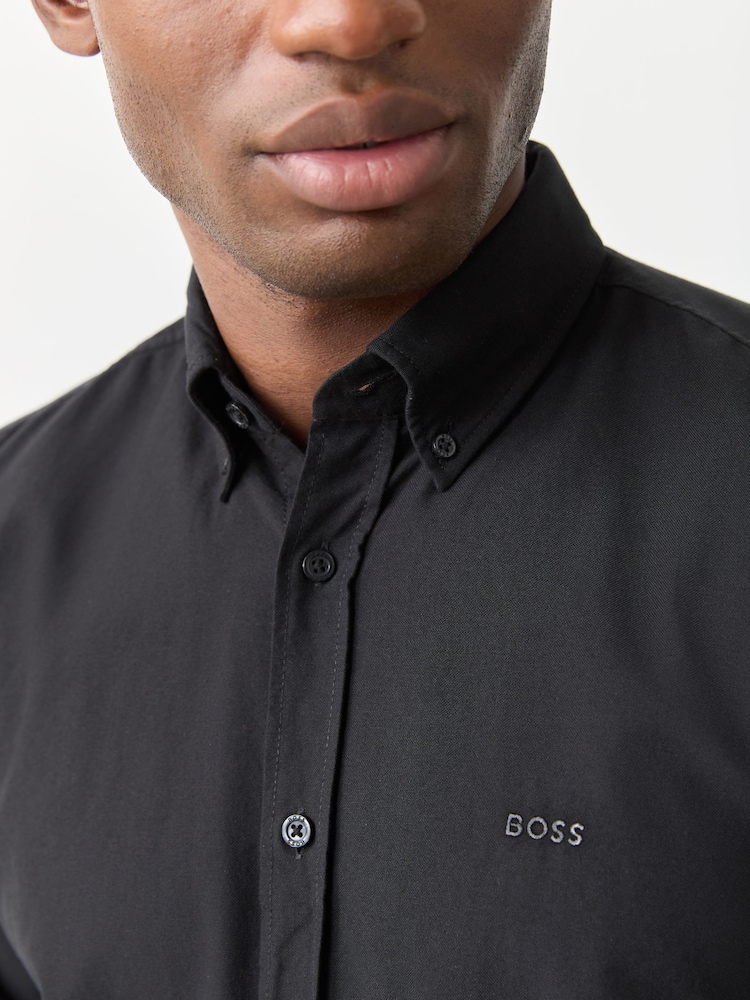 boss black dress shirt Hugo Men's Roan Slim Fit Long Sleeve Button Down Shirt, 16.5 x 32/33 Boss Hugo Boss Mens XL