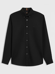 Negro - Camisa Oxford de manga larga de algodón de corte estándar de BOSS - Imagen 5 de 5