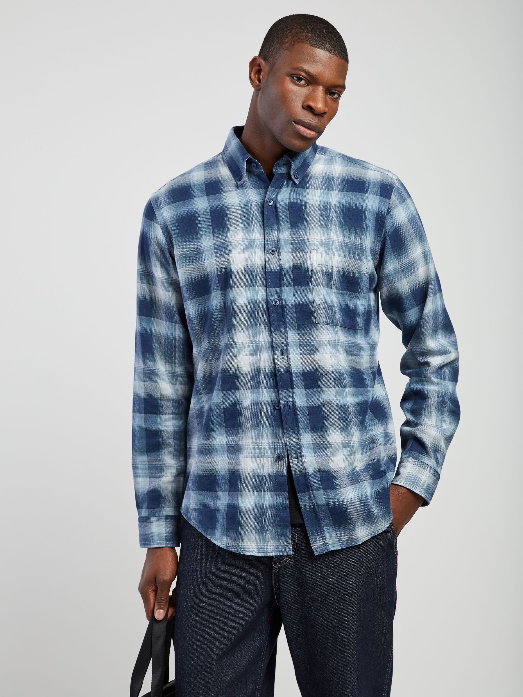 テンダーロイン　FLANNEL CHECK SHT BLUE XL Buy BOSS Light Blue Rickert Check Flannel Shirt from Next Mexico
