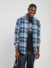 BOSS Light Blue Rickert Check Flannel Shirt - Image 1 of 6