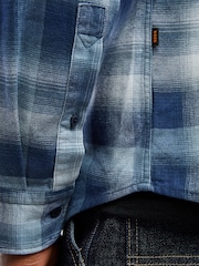 BOSS Light Blue Rickert Check Flannel Shirt - Image 6 of 6