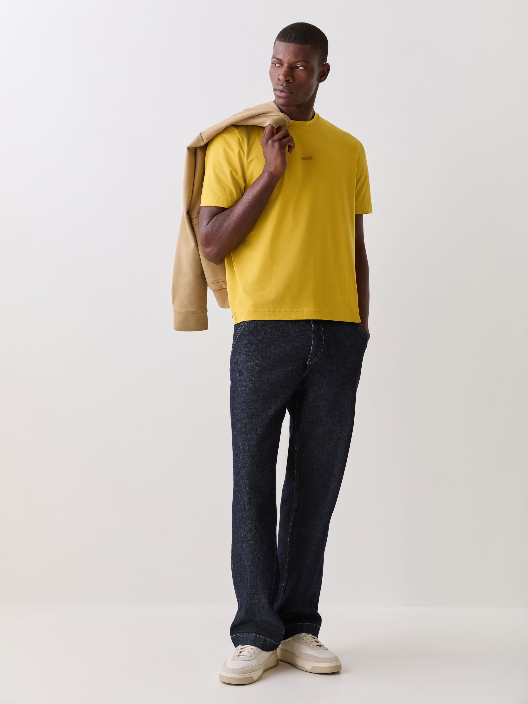 Buy BOSS Yellow Relaxed Fit Logo T-Shirt from the Next UK online shop