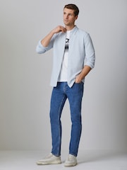 BOSS Grey Regular-Fit Stretch Logo Shirt - Image 2 of 4