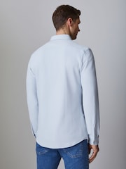 BOSS Grey Regular-Fit Stretch Logo Shirt - Image 3 of 4