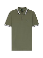 BOSS Ivory Regular Fit Paddy Tipped Collar Polo Shirt - Image 5 of 5