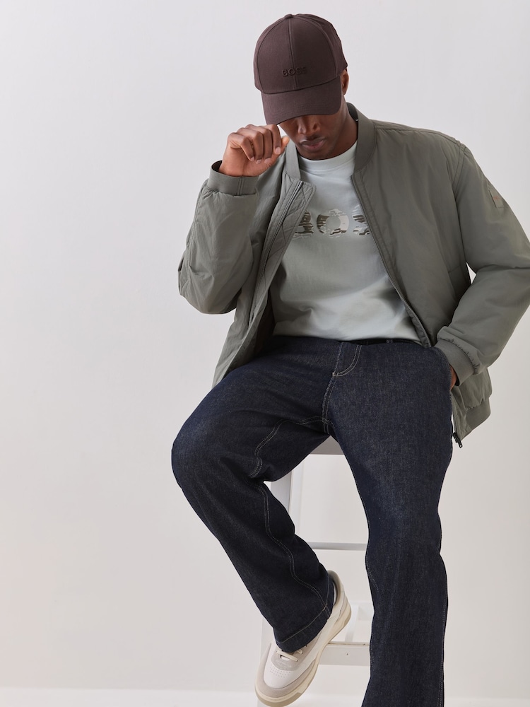 회색 - BOSS 오바르시 로고 레귤러핏 봄버 재킷 - 7의 이미지 2