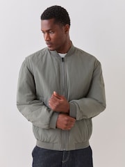 회색 - BOSS 오바르시 로고 레귤러핏 봄버 재킷 - 7의 이미지 4