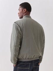 회색 - BOSS 오바르시 로고 레귤러핏 봄버 재킷 - 7의 이미지 5