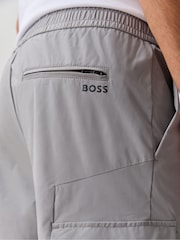 BOSS Grey Tapered-Fit Cargo Poplin Trousers - Image 4 of 6