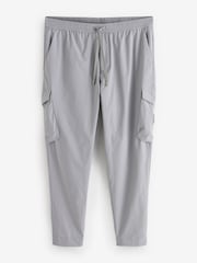 BOSS Grey Tapered-Fit Cargo Poplin Trousers - Image 6 of 6