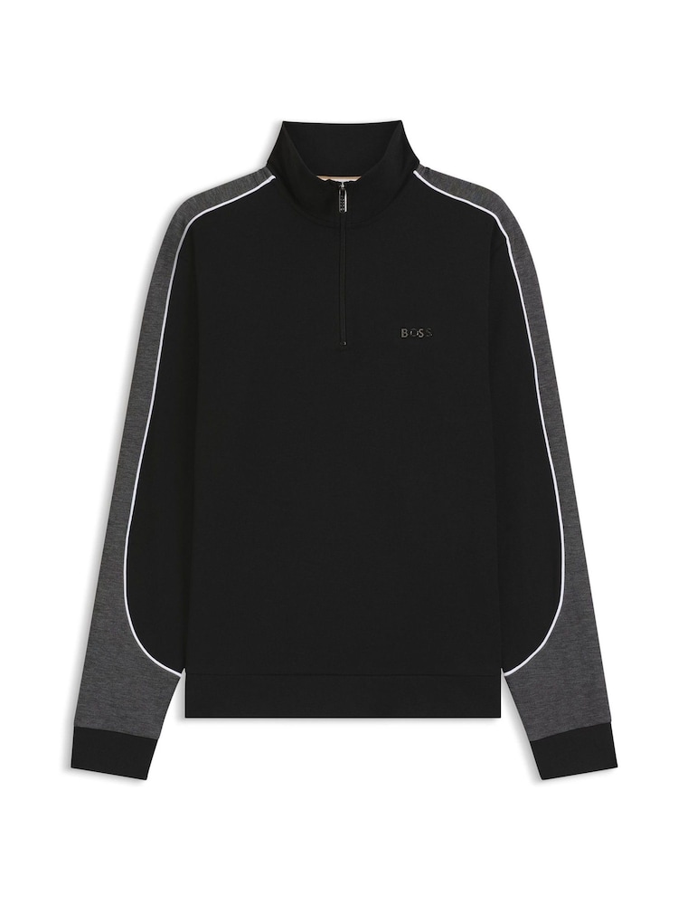 BOSS Black Logo Quarter Zip Sweatshirt - Image 1 of 1 BOSS Black Logo Quarter Zip Sweatshirt - Image 1 of 1