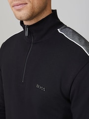 BOSS Black Logo Quarter Zip Sweatshirt - Image 4 of 5