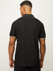 Musta - BOSS Regular-Fit Logo Golf Polo Shirt - Kuva 3 / 5