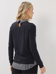 Long Tall Sally Blue 2 In 1 Shirt Jumper - Image 3 of 6