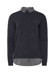 Long Tall Sally Blue 2 In 1 Shirt Jumper - Image 6 of 6