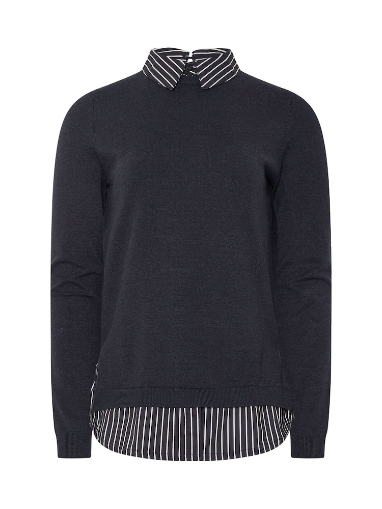 Long Tall Sally Blue 2 In 1 Shirt Jumper - Image 6 of 6 Long Tall Sally Blue 2 In 1 Shirt Jumper - Image 6 of 6